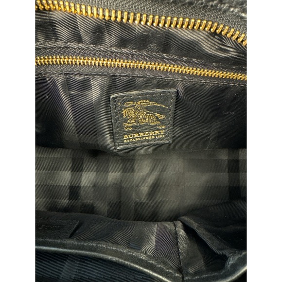 Burberry Nova Check Quilted Canvas Tote Bag Black Leather Gold-Tone Hardware - Picture 8 of 12